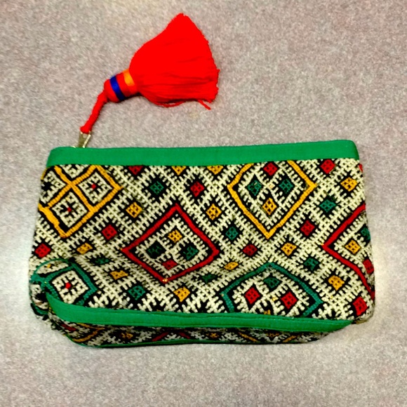 Handbags - Beautiful woven wool clutch NWOT